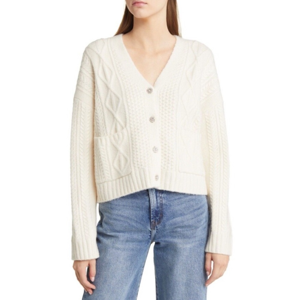 Rails Bixby Cardigan with jeweled buttons, size XS
